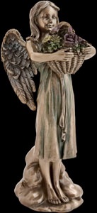 Gave engel figur med bronzebelægning